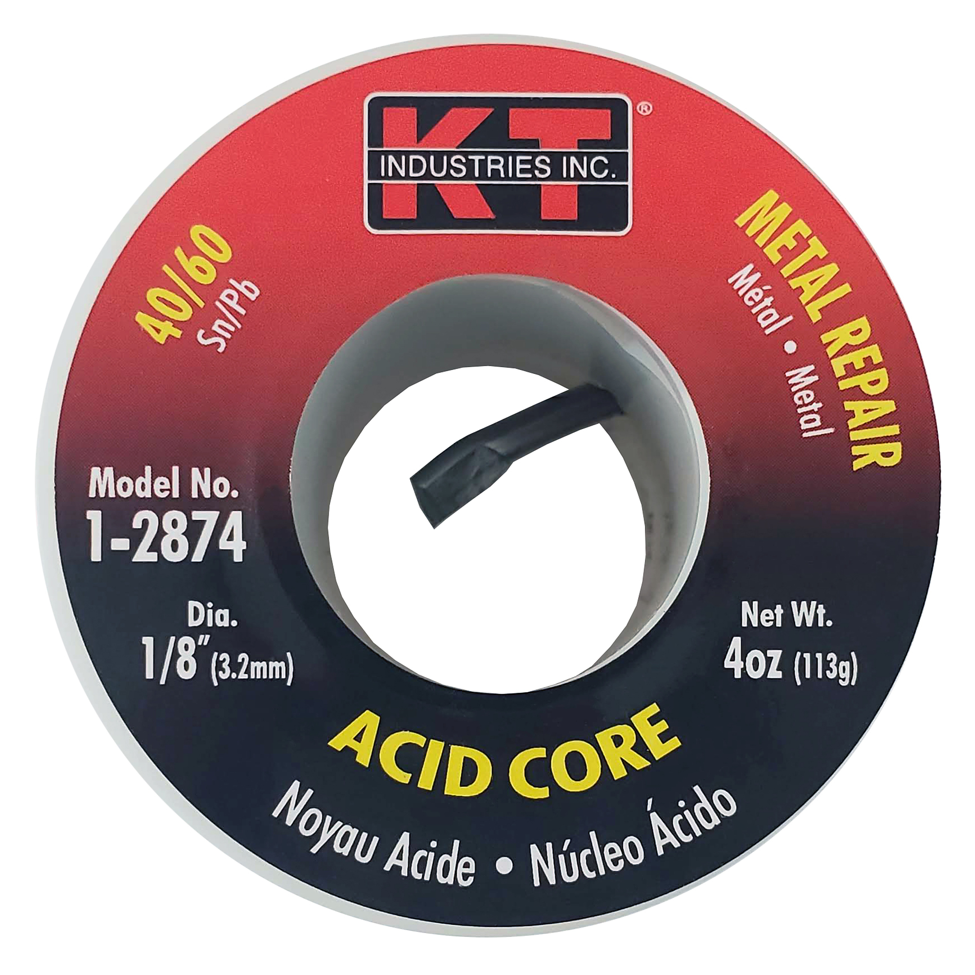 K-T Industries Acid Solder — 1/8in. Dia., 40/60, 1/4 Lb., Model# 1-2874